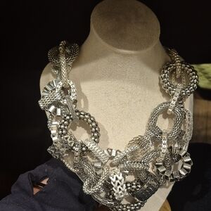 Chic Silver Statement Necklace